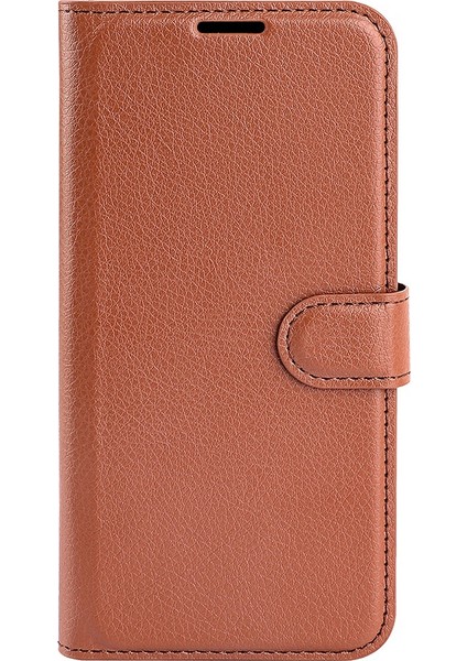 Xiaomi Için Poco C40 4g Anti-Çizelge Litchi Doku Pu Pu Deri Tam Koruma Kılıfı Flip Stand Cüzdan Telefon Kapak-Kahverengi (Yurt Dışından)