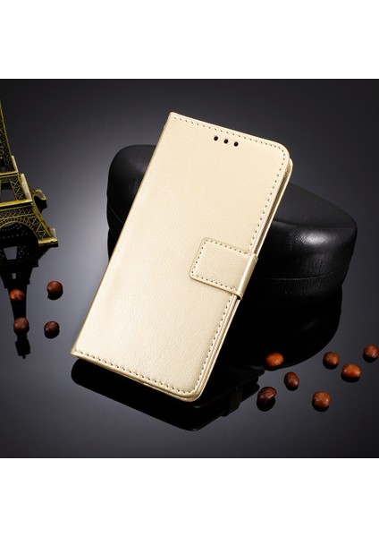 Manyetik Kapatma Cüzdan Xiaomi Için Telefon Kılıfı Redmi 10C Pu Deri Folio Flip Cover Çılgın At Doku Doku Kabuğu Strap-Gold (Yurt Dışından) fiyatları