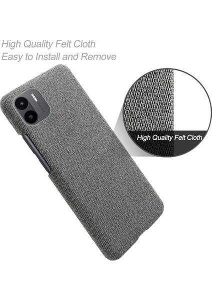 Xiaomi Redmi A1 4g/a2 4g Bez Doku Doku Anti-Damla Telefon Kılıfı Düz ​​renk Sert Pc Koruyucu Kapak-Grey (Yurt Dışından)
