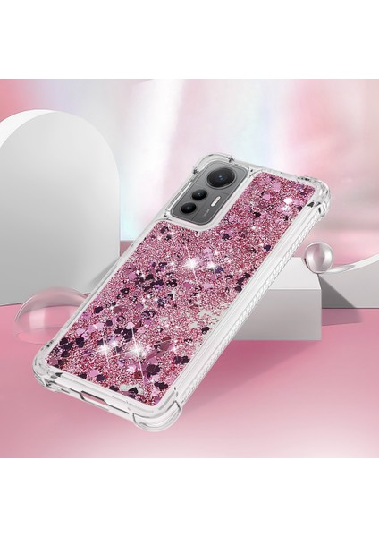 Xiaomi Için 12 Lite 5g Yumuşak Tpu Damla Geçirmez Kapak Cep Telefonu Koruyucu Kılıf Sıvı Yüzer Glitter Sexins-Rose Altın/kalpler (Yurt Dışından) fırsatları