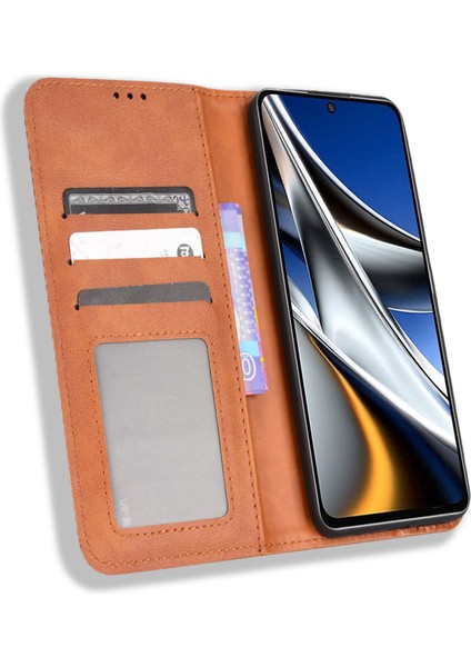 Xiaomi Poco X4 Pro 5g Mozaik Baskılı Vintage Deri Kitap Kılıfı Görüntüleme Stand Stand Cüzdan Manyetik Absorpsiyon Flip Kapak-Kahverengi (Yurt Dışından) fiyatları