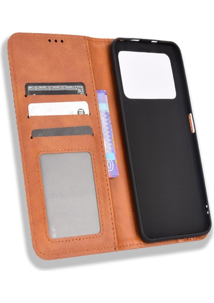 Xiaomi Poco X4 Pro 5g Mozaik Baskılı Vintage Deri Kitap Kılıfı Görüntüleme Stand Stand Cüzdan Manyetik Absorpsiyon Flip Kapak-Kahverengi (Yurt Dışından) fırsatları