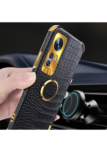 Xiaomi Için 12 Lite 5g Kickstand Telefon Kılıfı Pu Deri Kaplamalı Tpu Timsah Doku 6d Elektruman Kapak-Kırmızı (Yurt Dışından) fırsatları
