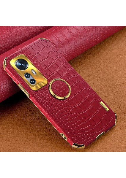 Xiaomi Için 12 Lite 5g Kickstand Telefon Kılıfı Pu Deri Kaplamalı Tpu Timsah Doku 6d Elektruman Kapak-Kırmızı (Yurt Dışından) indirimleri