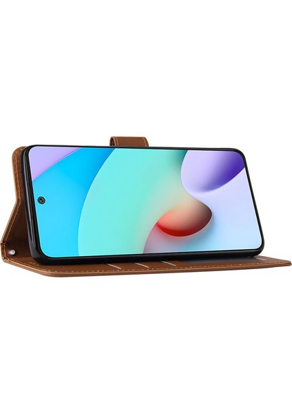 Xiaomi Için Stand Kapağı Redmi 10 5g/redmi 10 Prime+ 5g/redmi Not 11E 5g, Folio Flip Pu Deri Cüzdan Cep Telefonu Kılıf-Brown (Yurt Dışından)