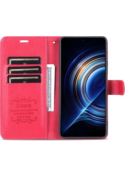 Xiaomi Için Redmi K50 PRO/K50 Cüzdan Telefon Kılıfı Dokulu Pu Deri Folyo Flip Kitap Kapağı Tpu Şok Geçirmez Stand Kasa-Kırmızı (Yurt Dışından) fiyatları