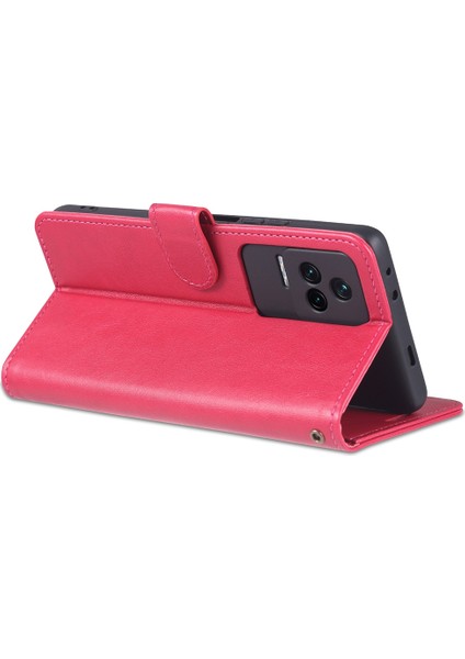 Xiaomi Için Redmi K50 PRO/K50 Cüzdan Telefon Kılıfı Dokulu Pu Deri Folyo Flip Kitap Kapağı Tpu Şok Geçirmez Stand Kasa-Kırmızı (Yurt Dışından) fırsatları
