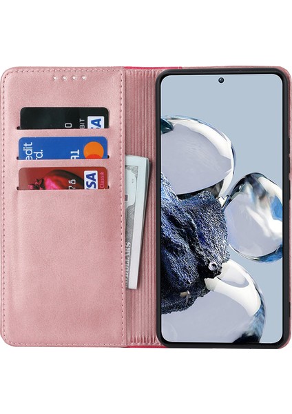 Xiaomi 12T 5G/12T Pro 5g/redmi K50 Ultra Pu Deri Telefon Kılıfı Stand Iki Renk Ekleme Cüzdan Kapak Golü Altın+Gül (Yurt Dışından) fiyatları