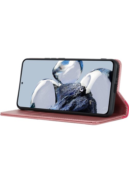 Xiaomi 12T 5G/12T Pro 5g/redmi K50 Ultra Pu Deri Telefon Kılıfı Stand Iki Renk Ekleme Cüzdan Kapak Golü Altın+Gül (Yurt Dışından) fırsatları