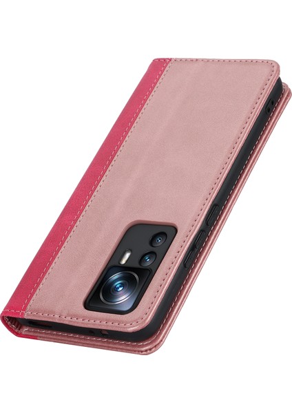 Xiaomi 12T 5G/12T Pro 5g/redmi K50 Ultra Pu Deri Telefon Kılıfı Stand Iki Renk Ekleme Cüzdan Kapak Golü Altın+Gül (Yurt Dışından) indirimleri