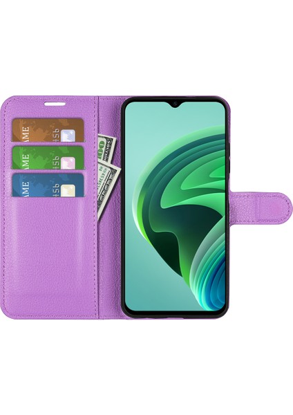 Xiaomi Için Redmi Note 11E 5g/redmi 10 5g/redmi 10 Prime+ 5g Cüzdan Stili Litchi Doku Telefon Kılıfı Pu Deri+ Tpu Çift Katman Koruma Stand Kabuk-Doğum (Yurt Dışından)
