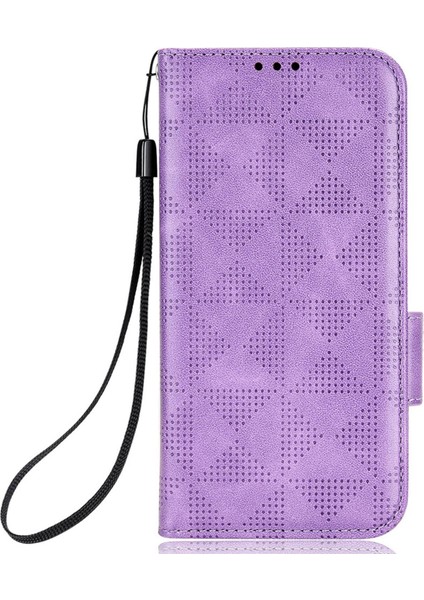 Xiaomi Redmi 10C 4g Için Telefon Kasası, Cüzdan Stand Pu Deri Kapak Üçgen Deseni Strap-Purple ile Baskılı Flip Shell (Yurt Dışından) indirimleri