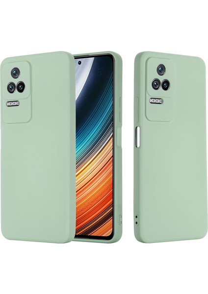 4U Sky Xiaomi Için Poco F4 5g/redmi K40S 5g Sıralamaya Dayanıklı Ipeksi-Yumuşak Sıvı Silikon Telefon Kasası, Kayış Yeşili ile (Yurt Dışından)