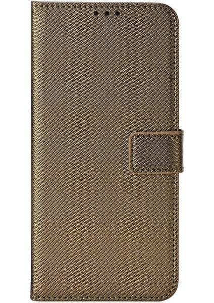 Xiaomi Için Poco F4 Gt/redmı K50 Oyun Elmas Doku Cep Telefonu Katlanabilir Stand Pu Deri Telefon Kılıfı Strap-Brown ile Cüzdan Kabuğu (Yurt Dışından)