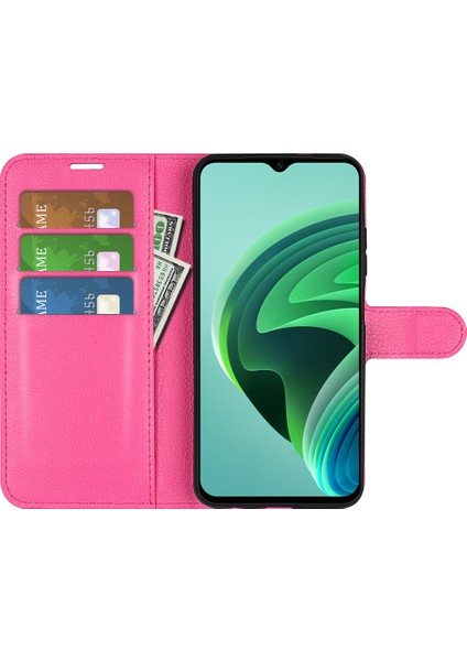 Xiaomi Redmi Için Not 11E 5g/redmi 10 5g/redmi 10 Prime+ 5g Cüzdan Stili Litchi Doku Telefon Kılıfı Pu Deri+ Tpu Çift Katman Koruma Standı Kabuk Rose (Yurt Dışından)