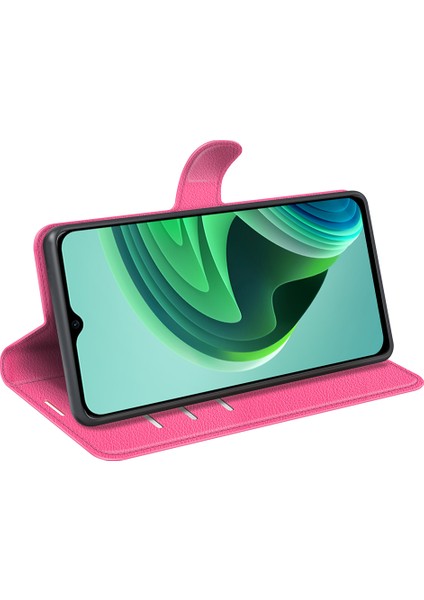 Xiaomi Redmi Için Not 11E 5g/redmi 10 5g/redmi 10 Prime+ 5g Cüzdan Stili Litchi Doku Telefon Kılıfı Pu Deri+ Tpu Çift Katman Koruma Standı Kabuk Rose (Yurt Dışından)