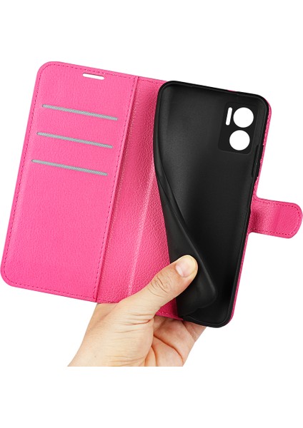 Xiaomi Redmi Için Not 11E 5g/redmi 10 5g/redmi 10 Prime+ 5g Cüzdan Stili Litchi Doku Telefon Kılıfı Pu Deri+ Tpu Çift Katman Koruma Standı Kabuk Rose (Yurt Dışından)