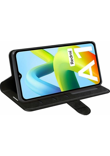 Xiaomi Için Pu Deri Telefon Kapağı Redmi A1 4g/a2 4g, Çılgın At Dokusu Flip Stand Cüzdan Tam Koruma Kılıfı Black (Yurt Dışından) modelleri