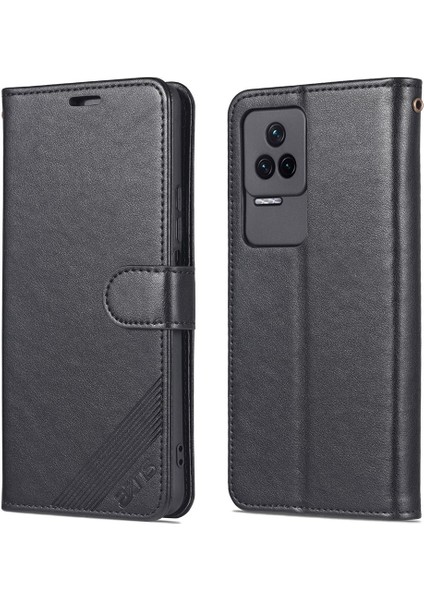 Xiaomi Için Redmi K50 PRO/K50 Cüzdan Telefon Kılıfı Dokulu Pu Deri Folyo Flip Kitap Kapağı Tpu Şok Geçirmez Stand Case-Black (Yurt Dışından)