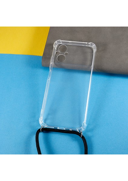 Xiaomi Poco M5 Için 4g Temiz Telefon Kılıfı Güçlendirilmiş Köşeler Tpu Yastık Geri Kapak Lanyard ile (Yurt Dışından)