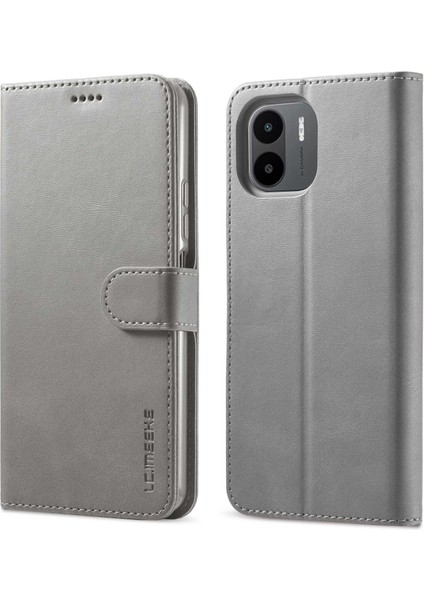 Xiaomi Için Pu Deri Telefon Kılıfı Redmi A1 4g/a2 4g Buzağı Dokusu Manyetik Toka Cüzdan Tam Koruma Cep Telefonu Kapak Grey (Yurt Dışından)