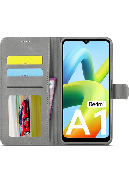 Xiaomi Için Pu Deri Telefon Kılıfı Redmi A1 4g/a2 4g Buzağı Dokusu Manyetik Toka Cüzdan Tam Koruma Cep Telefonu Kapak Grey (Yurt Dışından) fiyatları