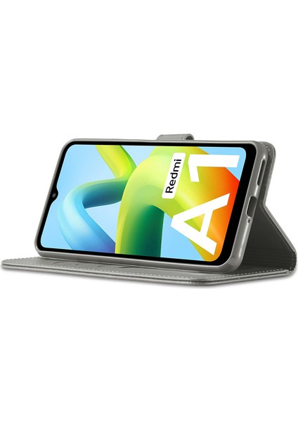 Xiaomi Için Pu Deri Telefon Kılıfı Redmi A1 4g/a2 4g Buzağı Dokusu Manyetik Toka Cüzdan Tam Koruma Cep Telefonu Kapak Grey (Yurt Dışından) modelleri