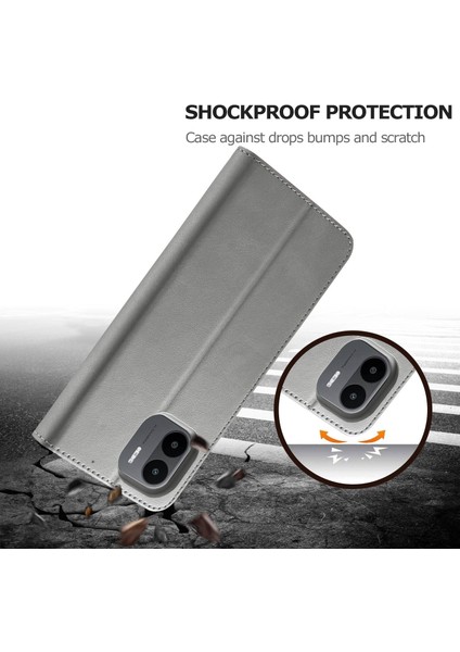 Xiaomi Için Pu Deri Telefon Kılıfı Redmi A1 4g/a2 4g Buzağı Dokusu Manyetik Toka Cüzdan Tam Koruma Cep Telefonu Kapak Grey (Yurt Dışından) indirimleri
