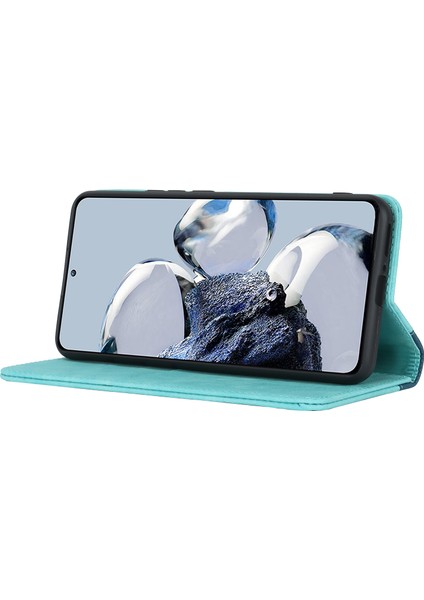 Xiaomi 12T 5G/12T Pro 5g/redmi K50 Ultra Pu Deri Telefon Kılıfı Stand Iki Renk Ekleme Cüzdan Kapak Işık Mavi+Koyu Mavi (Yurt Dışından) fırsatları