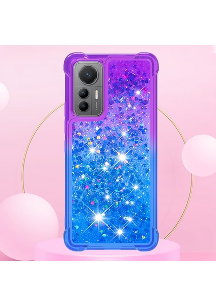 Xiaomi Için Yb Quicksand 12 Lite 5g Yumuşak Tpu Arka Kapak Anti-Damla Gradyan ve Akan Sıvı Dekor Kabuk-Mor/gök Mavisi (Yurt Dışından) fiyatları