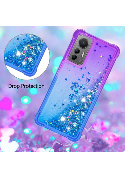 Xiaomi Için Yb Quicksand 12 Lite 5g Yumuşak Tpu Arka Kapak Anti-Damla Gradyan ve Akan Sıvı Dekor Kabuk-Mor/gök Mavisi (Yurt Dışından) fırsatları