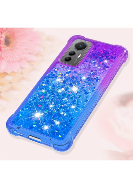 Xiaomi Için Yb Quicksand 12 Lite 5g Yumuşak Tpu Arka Kapak Anti-Damla Gradyan ve Akan Sıvı Dekor Kabuk-Mor/gök Mavisi (Yurt Dışından) indirimleri