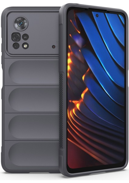 Xiaomi Poco X4 Pro 5g Anti-Slip Edge Slip Kesme Kesik Kesme Damla Geçirmez Tpu Telefon Kapağı Sağlam Case-Dark Gri (Yurt Dışından)