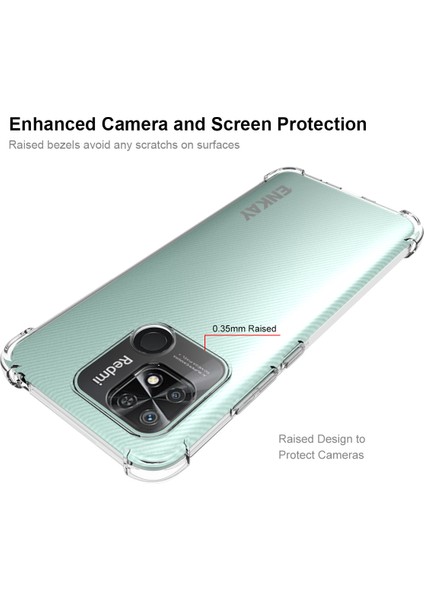 Xiaomi Redmi 10C/10 (Hindistan) Kayma Önleyici Kenar Tpu Kasası Kristal Temiz Ince Kapak Dört Köşe Gelişmiş Düşme Koruma Telefonu Kasası (Yurt Dışından) modelleri