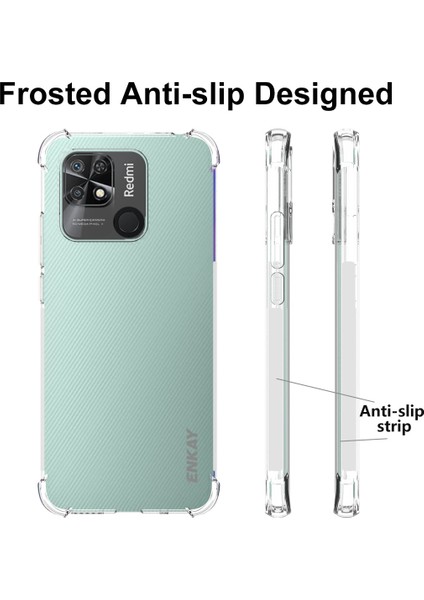 Xiaomi Redmi 10C/10 (Hindistan) Kayma Önleyici Kenar Tpu Kasası Kristal Temiz Ince Kapak Dört Köşe Gelişmiş Düşme Koruma Telefonu Kasası (Yurt Dışından) fırsatları
