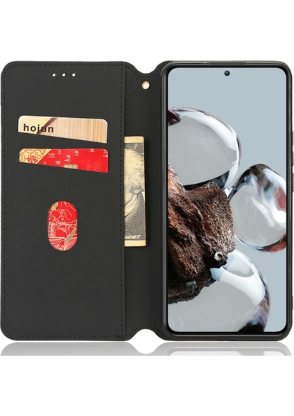Xiaomi Için Damla Koruma Evi Kılıfı 12T 5g/redmi K50 Ultra 5G/12T Pro 5g, Manyetik Otomatik Kapatma Koruyucu Kabuk Cüzdan Stand Baskılı Rhombus Desen Pu Deri Telefon Kapak-Mavi (Yurt Dışından)