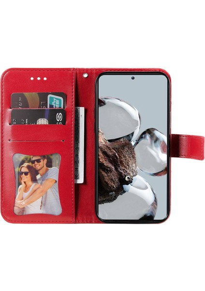Xiaomi 12T 5g/redmi K50 Ultra 5G/12T Pro 5g Stand Cüzdan Pu Deri Kılıf Çiçeği Baskı Anti Kıvlatıcı Telefon Kapağı Kayış Kırmızısı (Yurt Dışından) fiyatları