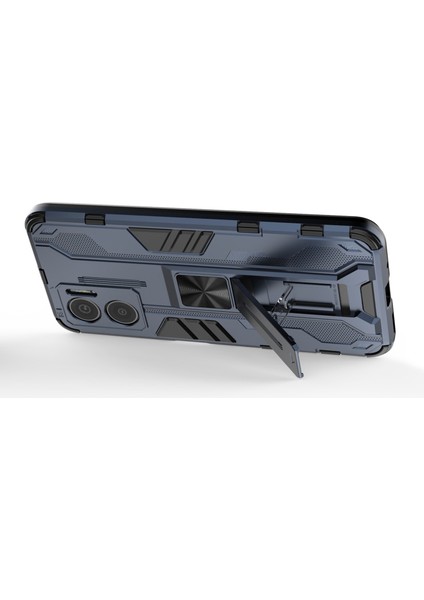 Xiaomi Için Redmi Note 11E 5g/redmi 10 5g/10 Prime+ 5g Telefon Kılıf Kickstand Hibrid Hard Pc Yumuşak Tpu Şok Emilim Kapak-Mavi (Yurt Dışından)