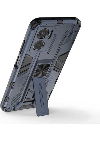 Xiaomi Için Redmi Note 11E 5g/redmi 10 5g/10 Prime+ 5g Telefon Kılıf Kickstand Hibrid Hard Pc Yumuşak Tpu Şok Emilim Kapak-Mavi (Yurt Dışından)