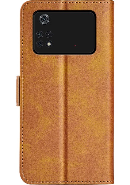 Xiaomi Için Poco M4 Pro 4g Dokulu Pu Deri Telefon Kılıf Stand Cüzdan Manyetik Toka Kabuk-Sarı (Yurt Dışından) modelleri