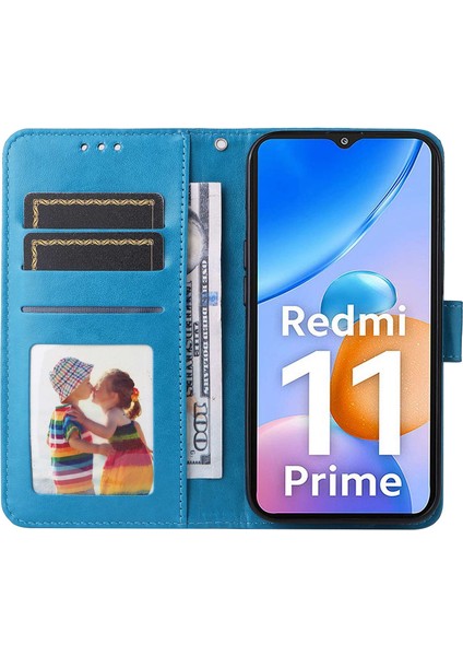 Xiaomi Redmi Için 11 Prime 4g Ayçiçeği Basılı Pu Deri Kılıf Stand Stand Cüzdan Flip Manyetik Koruyucu Kapak El Strap-Blue (Yurt Dışından) fiyatları