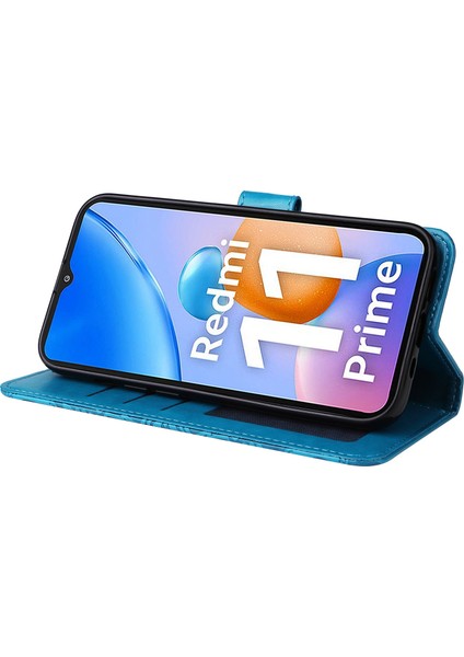 Xiaomi Redmi Için 11 Prime 4g Ayçiçeği Basılı Pu Deri Kılıf Stand Stand Cüzdan Flip Manyetik Koruyucu Kapak El Strap-Blue (Yurt Dışından) modelleri