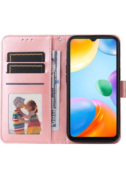 Xiaomi Için Redmi 10C 4g/redmi 10 (Hindistan) 4g Ayçiçeği Baskılı Folio Foli Folo Flow Pu Deri Deri Stand Anti-Fall Manyetik Toka Telefon Kapağı Strap-Pink ile (Yurt Dışından) fiyatları