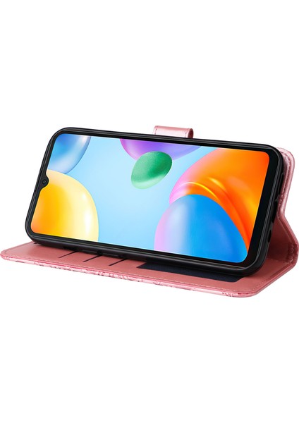 Xiaomi Için Redmi 10C 4g/redmi 10 (Hindistan) 4g Ayçiçeği Baskılı Folio Foli Folo Flow Pu Deri Deri Stand Anti-Fall Manyetik Toka Telefon Kapağı Strap-Pink ile (Yurt Dışından) fırsatları