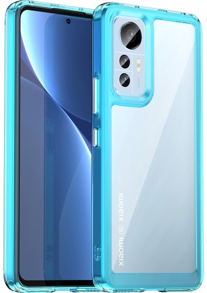 Xiaomi 12 Lite 5g Için Şeffaf Telefon Kılıfı, Fırçalanmış Fırlatma Karşıtı Tpu Çerçeve Akrilik Arka Kapak Bağımsız Düğmeler-Tövbe Mavi (Yurt Dışından)