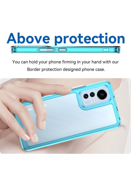 Xiaomi 12 Lite 5g Için Şeffaf Telefon Kılıfı, Fırçalanmış Fırlatma Karşıtı Tpu Çerçeve Akrilik Arka Kapak Bağımsız Düğmeler-Tövbe Mavi (Yurt Dışından) fırsatları