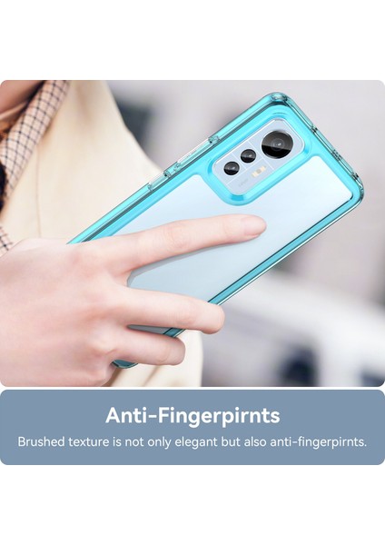 Xiaomi 12 Lite 5g Için Şeffaf Telefon Kılıfı, Fırçalanmış Fırlatma Karşıtı Tpu Çerçeve Akrilik Arka Kapak Bağımsız Düğmeler-Tövbe Mavi (Yurt Dışından) indirimleri