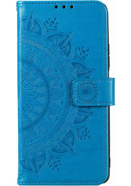 Xiaomi Poco X4 Pro 5g Cüzdan Stand Tasarımı Baskılı Mandala Çiçek Tamamen Sarılmış Pu Deri Telefon Kapak Telefon Kılıfı Blue (Yurt Dışından) indirimleri
