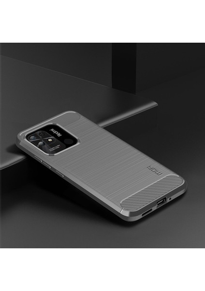 Xiaomi Redmi Için 10C Karbon Fiber Doku Fırçalanmış Kasa Damla Geçirmez Yumuşak Tpu Kabuğu Arka Kapak-Gri (Yurt Dışından) indirimleri