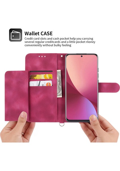 Xiaomi Için 12T 5g/redmi K50 Ultra 5g Baskılı Çiçekler Cüzdan Kılıf Deri Dokunma Pu Durgun Kart Yuvası Stand Çok Kart Yuvası Flip Koruyucu Kapak Bilek Kayışı ve Omuz Askısı Kırmızısı (Yurt Dışından) fırsatları